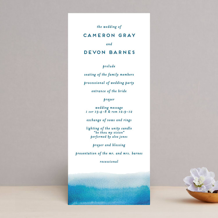 "Tide Pools" - Wedding Programs in Sea by Krissy Bengtson - Front