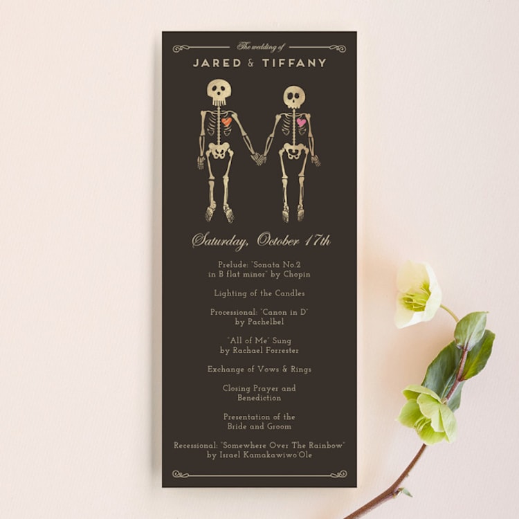 "Until Death" - Wedding Programs in Golden by Katie Zimpel - Front