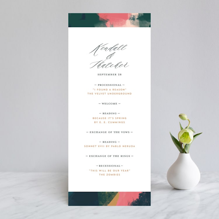 "Dreaming" - Wedding Programs in Garden by iamtanya - Front
