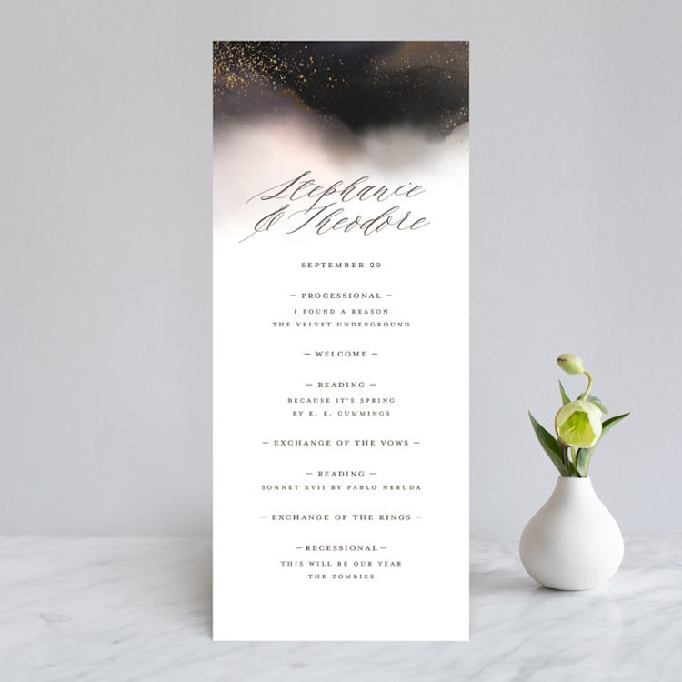 "Enchantment" - Wedding Programs in Smoke by iamtanya - Front