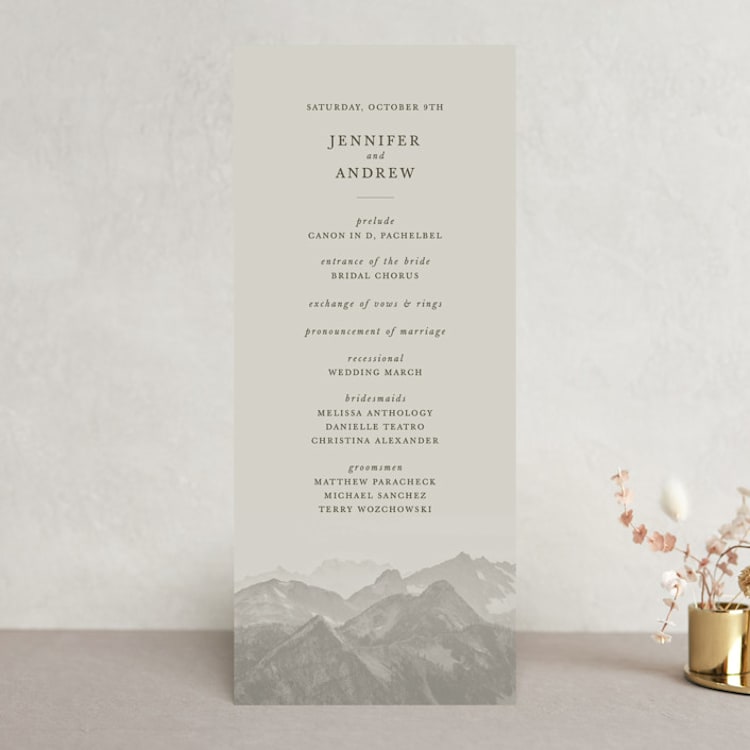 "Modern Mountain" - Wedding Programs in Fog by Stephanie Biller - Front