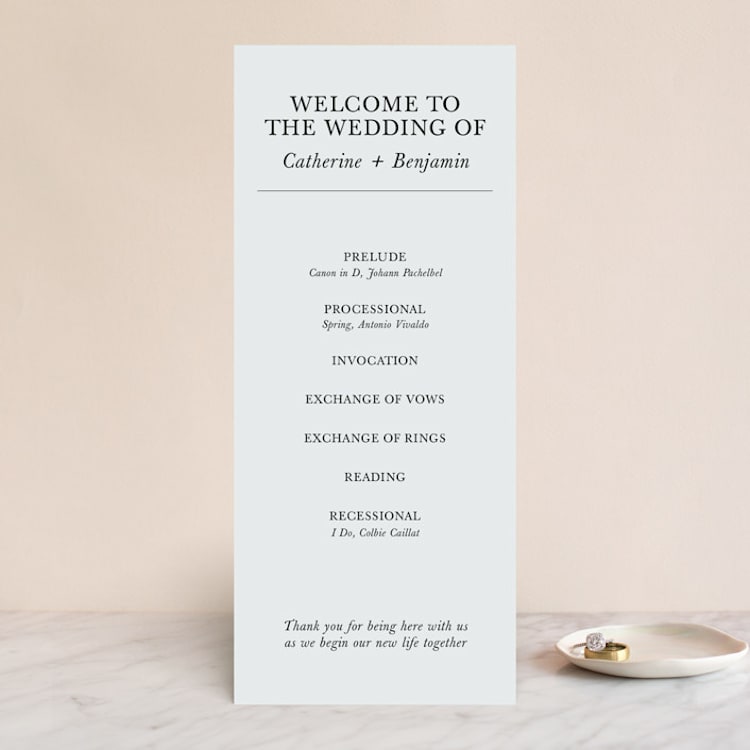 "Catherine" - Wedding Programs in Natural by Studio Griffin - Front