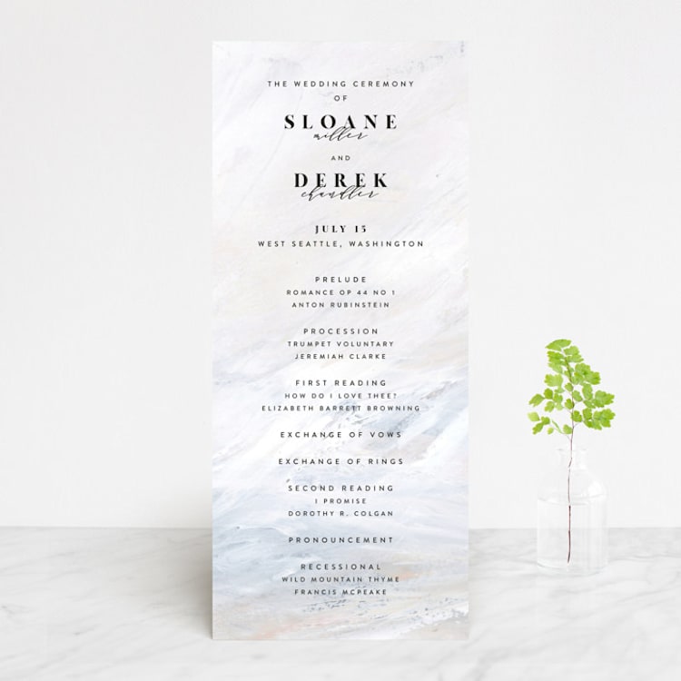 "wishful" - Wedding Programs in Tide by Kate Ahn - Front
