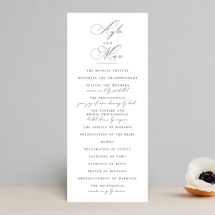 "Sweet Nothings" - Wedding Programs in Linen by Keen Peachy - Front
