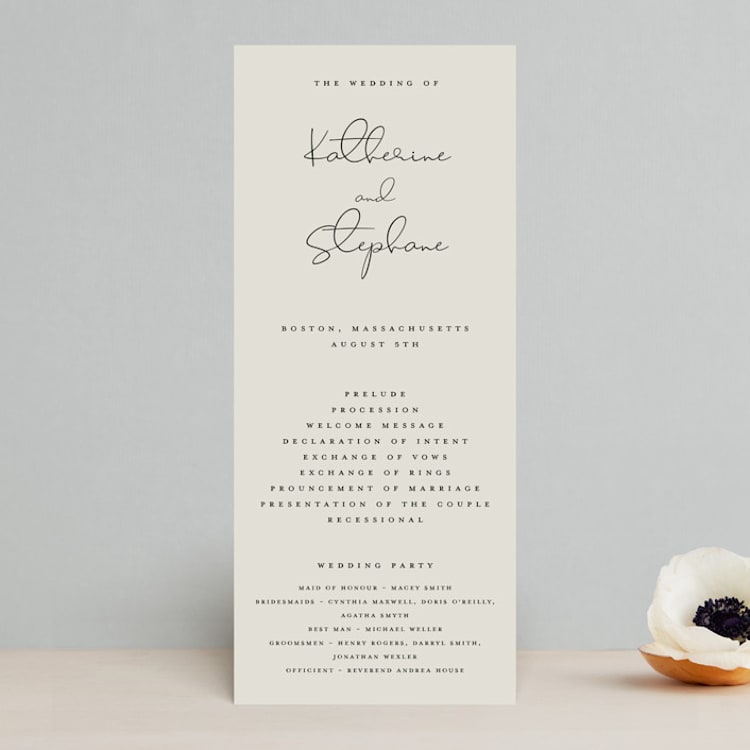 "sweet sweet elegance" - Wedding Programs in Dutch Cream by frances mathys - Front