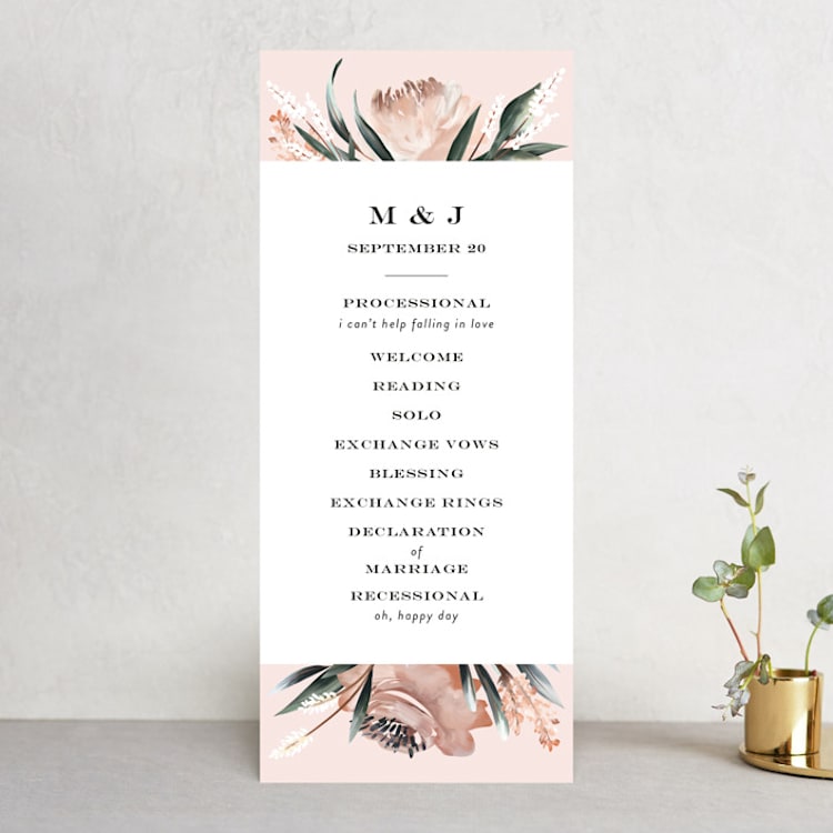 "Rustica" - Wedding Programs in Cantaloupe by Petra Kern - Front