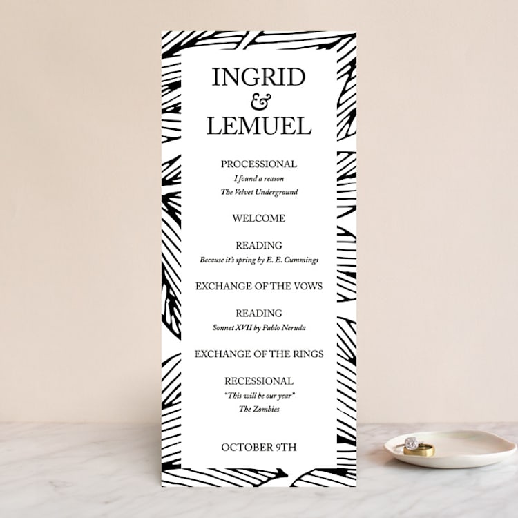 "vivid leaves" - Wedding Programs in Ink by Ramoncita - Front