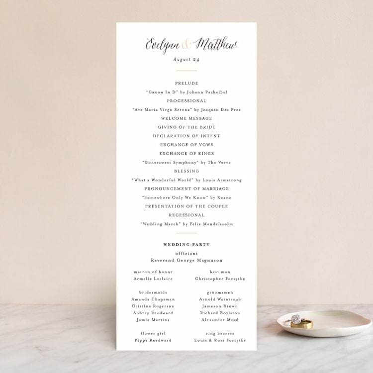 "French Roses" - Wedding Programs in Blush by 2birdstone - Front
