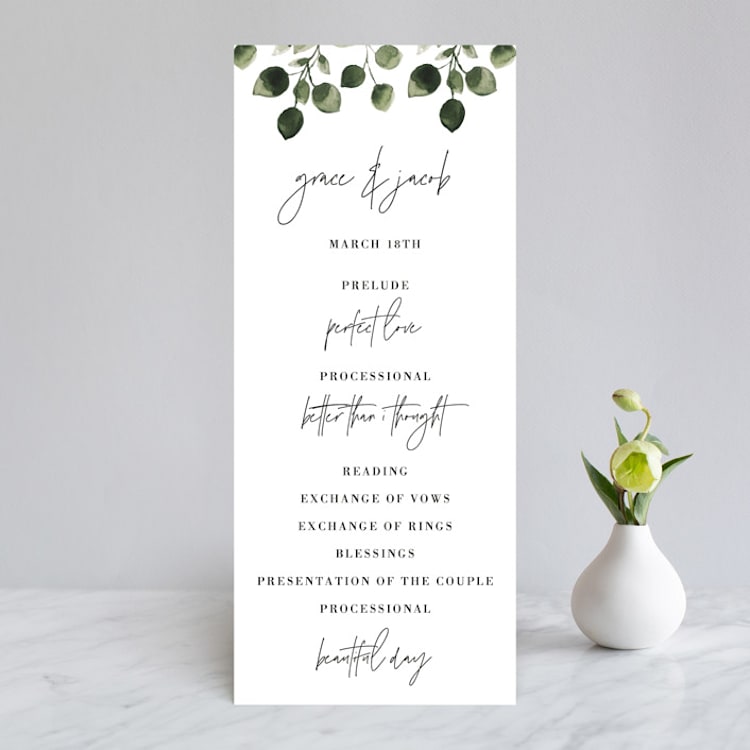 "green rush" - Wedding Programs in Snow by Anupama - Front
