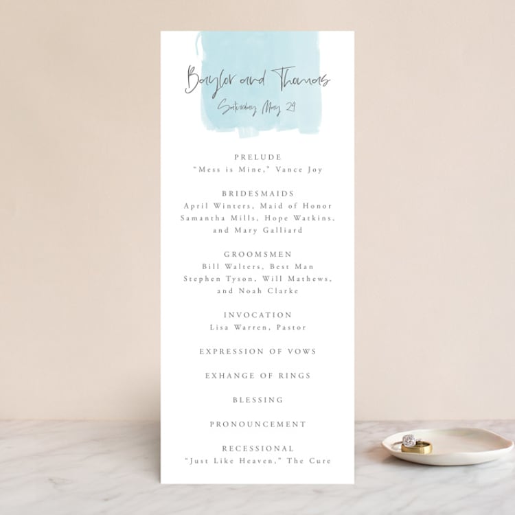 "So Delightful" - Wedding Programs in Sky by Erika Firm - Front