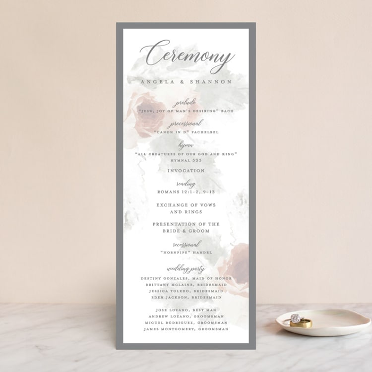 "rose drop" - Wedding Programs in Rose by Cass Imagines - Front