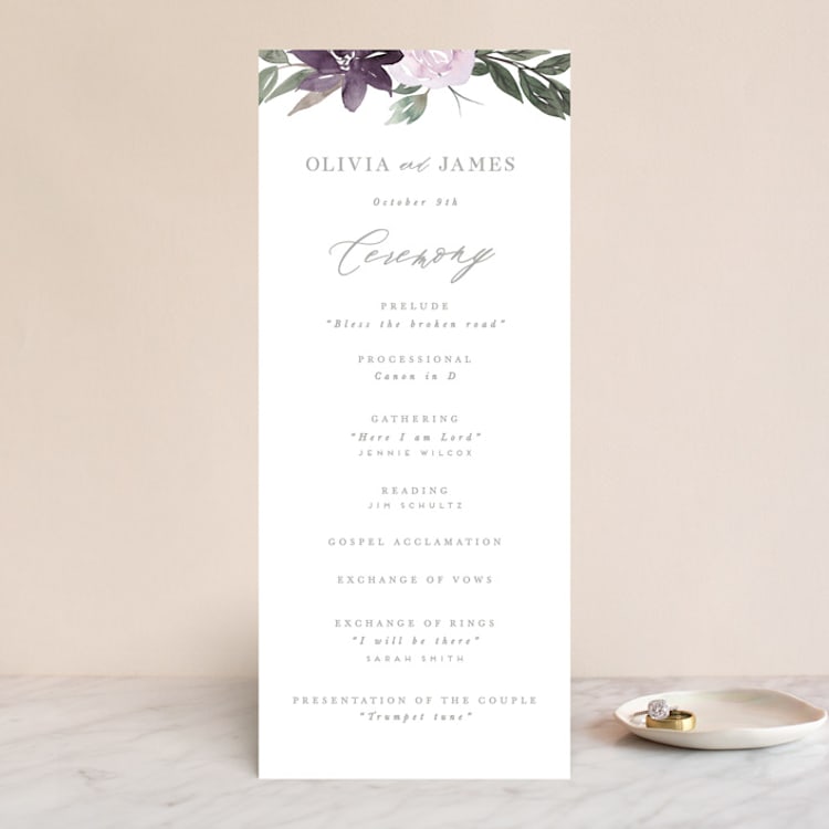 "Garden Stroll" - Wedding Programs in Lilac by Creo Study - Front