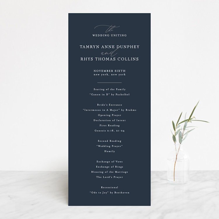 "Waltz" - Wedding Programs in Nightfall by Jula Paper Co. - Front