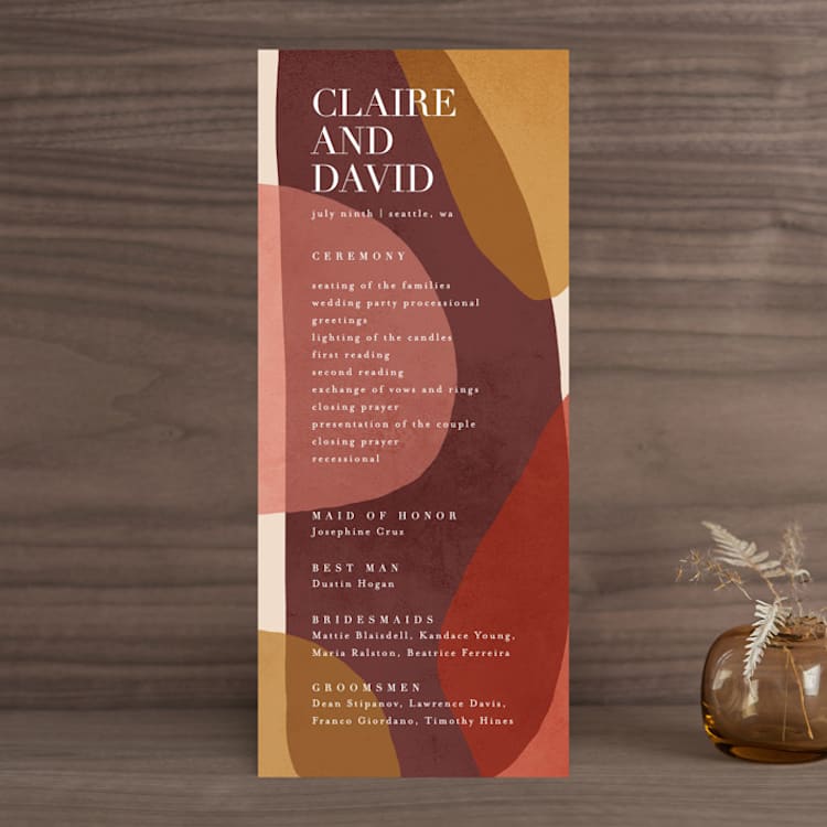 "Galeria" - Wedding Programs in Autumn Desert by Kelly Schmidt - Front