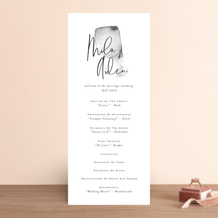 "Moxie" - Wedding Programs in Ink by Design Lotus - Front