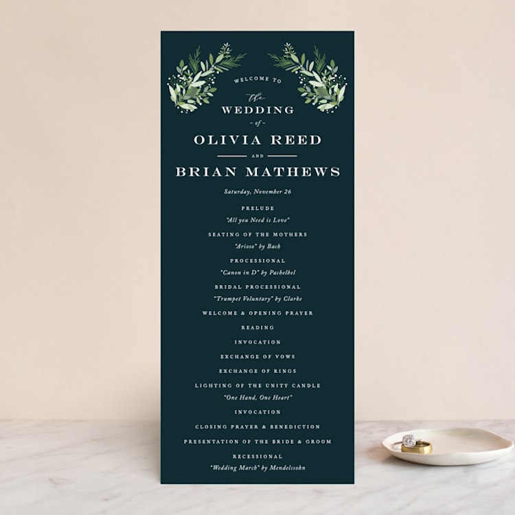 "Fresh Greenery" - Wedding Programs in Mystic Forest by Jennifer Postorino - Front
