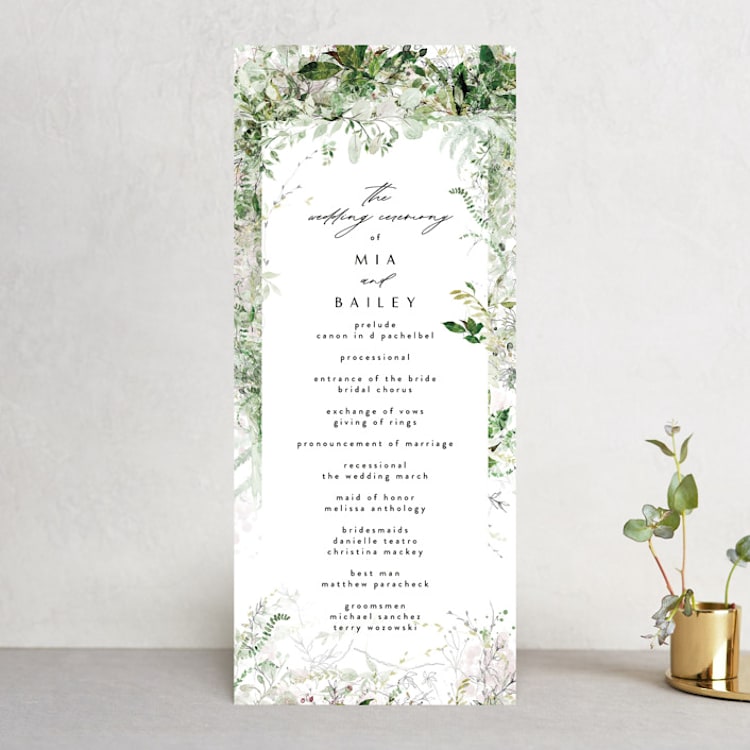 "Lush Greenery" - Wedding Programs in Fresh Green by Phrosné Barwood - Front