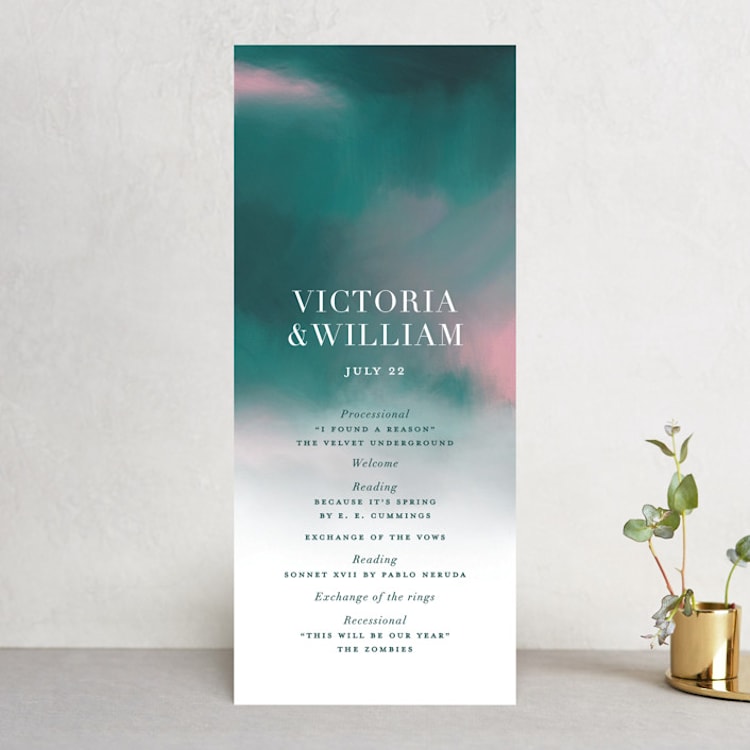 "Crazy in Love" - Wedding Programs in Mist by iamtanya - Front