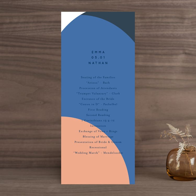 "Color Arch" - Wedding Programs in Aquatic by Baumbirdy - Front