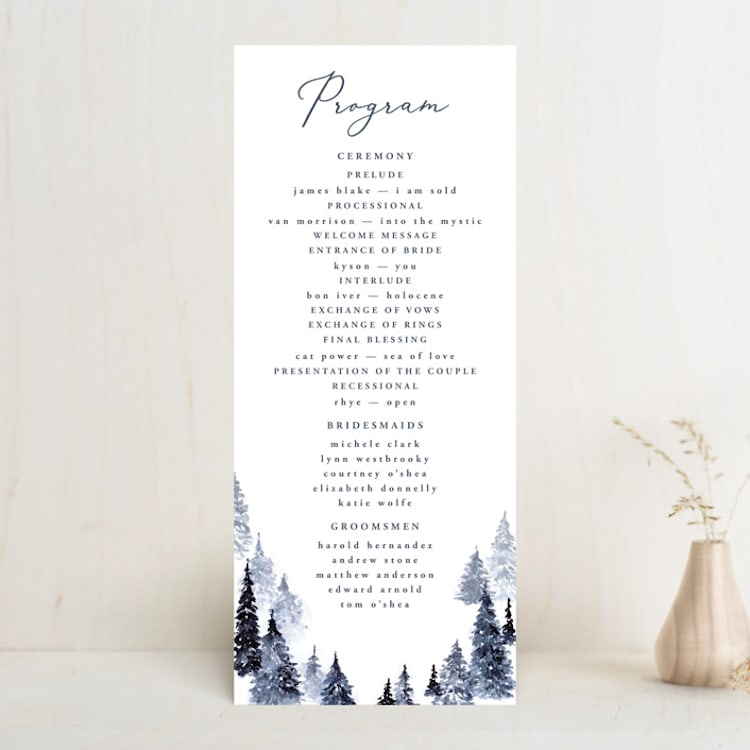 "Let It Snow" - Wedding Programs in Celestial by Anastasia Makarova - Front