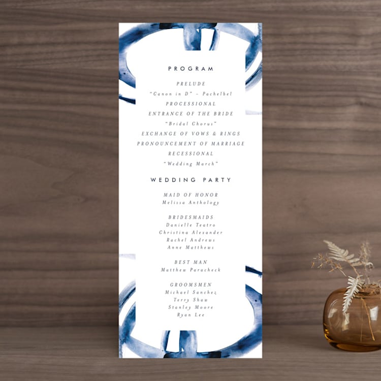 "Wedded Watercolor" - Wedding Programs in Ocean by Mary Gaspar - Front