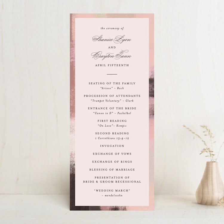 "Soft Overlay" - Wedding Programs in Cloud by Mansi Verma - Front
