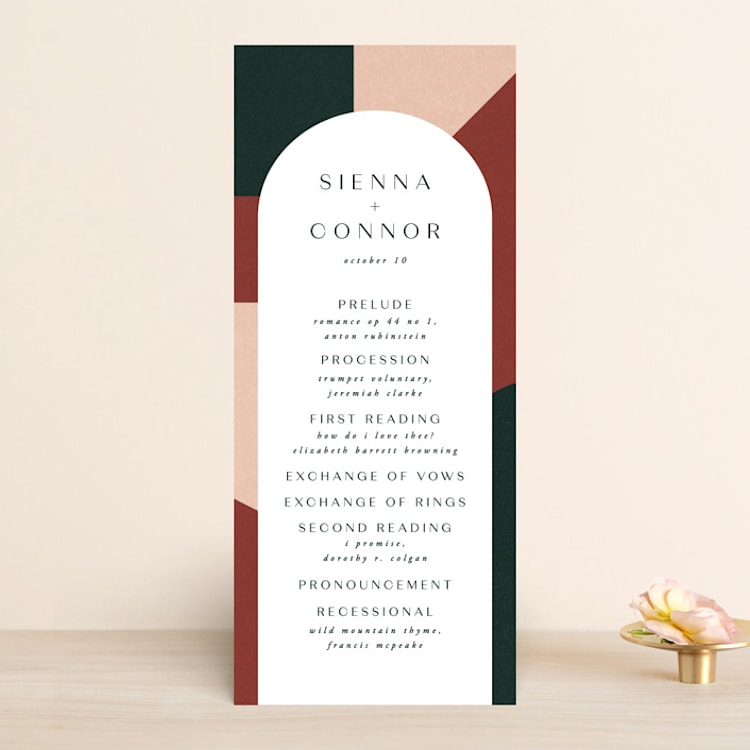"archway" - Wedding Programs in Forest by Jen Banks - Front