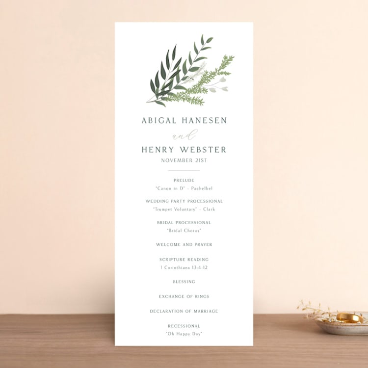 "Collection" - Wedding Programs in Blanco by Kaydi Bishop - Front
