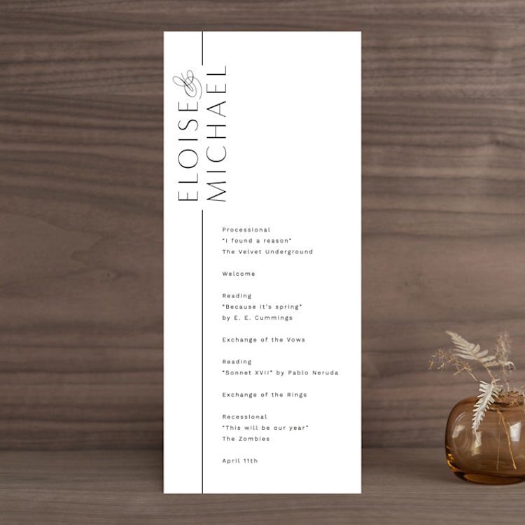 "Of Note" - Wedding Programs in Pearl by Olivia Raufman - Front