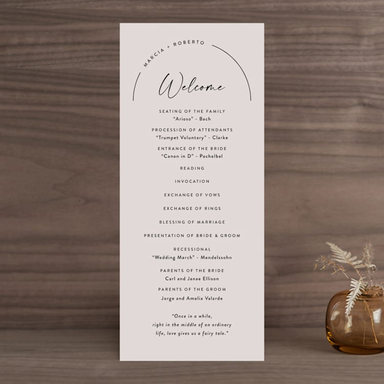 "Overjoyed" - Wedding Programs in Almond by Jill Means - Front