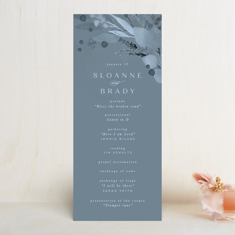 "Wonderful Tonight" - Wedding Programs in Neptune by Creo Study - Front