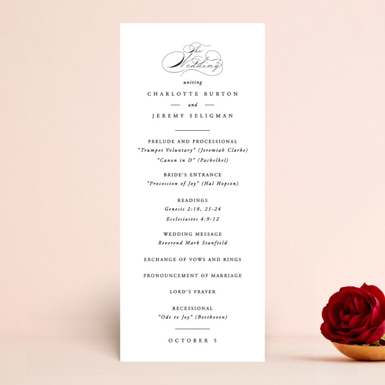 "Together With You" - Wedding Programs in Noir by Kimberly FitzSimons - Front