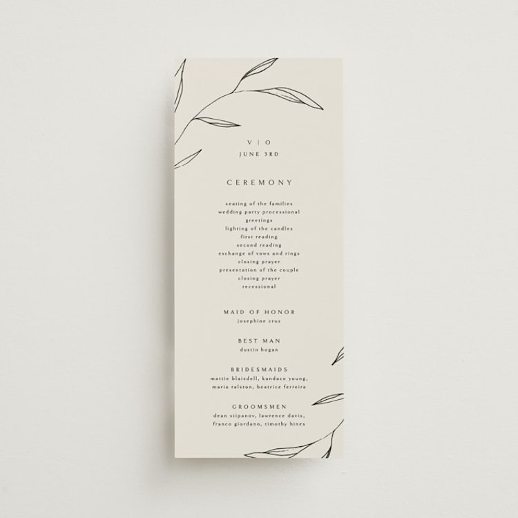 "Waldorf" - Wedding Programs in Taupe by Kelly Schmidt - Front