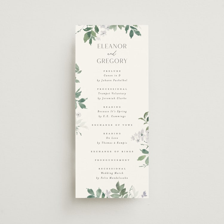"Grove" - Wedding Programs in Fern by Everett Paper Goods - Front