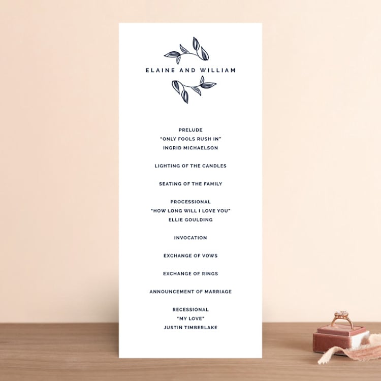 "Forever Intertwined" - Wedding Programs in Navy by Lindsay Stetson Thompson - Front