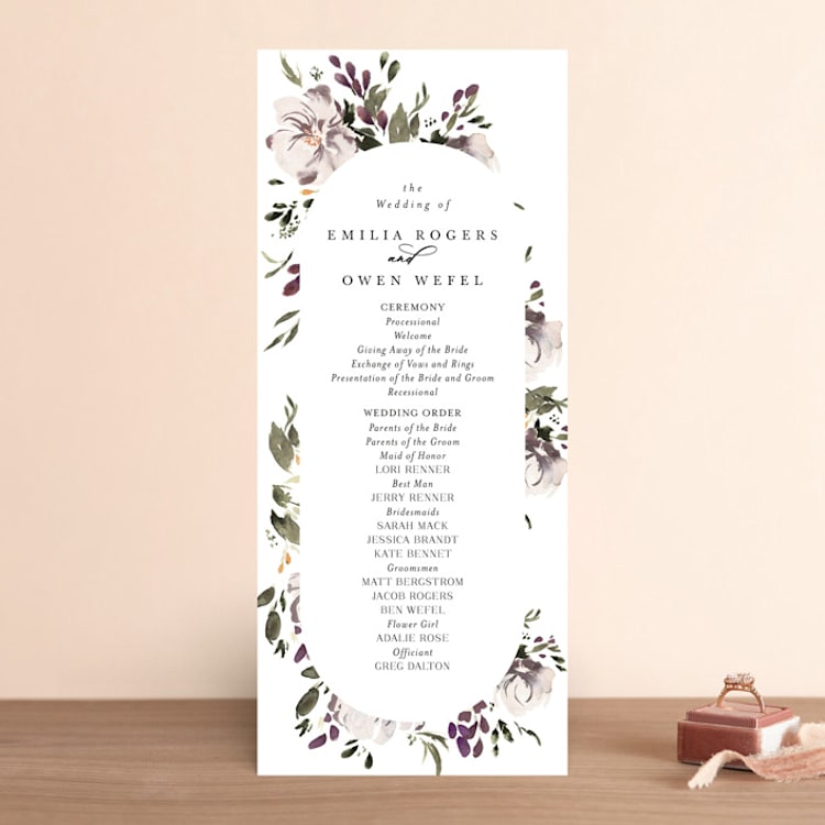 "iliya" - Wedding Programs in Bordeaux by Itsy Belle Studio - Front