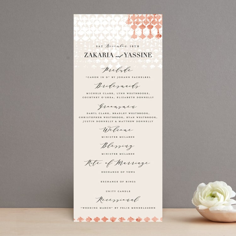 "Moroccan Jewel" - Wedding Programs in Sepia Sunset by Zhay Smith - Front