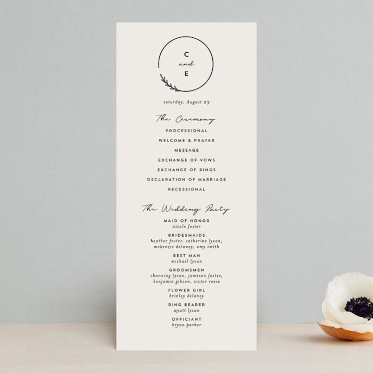 "Connect" - Wedding Programs in Almond by Brianne Larsen - Front