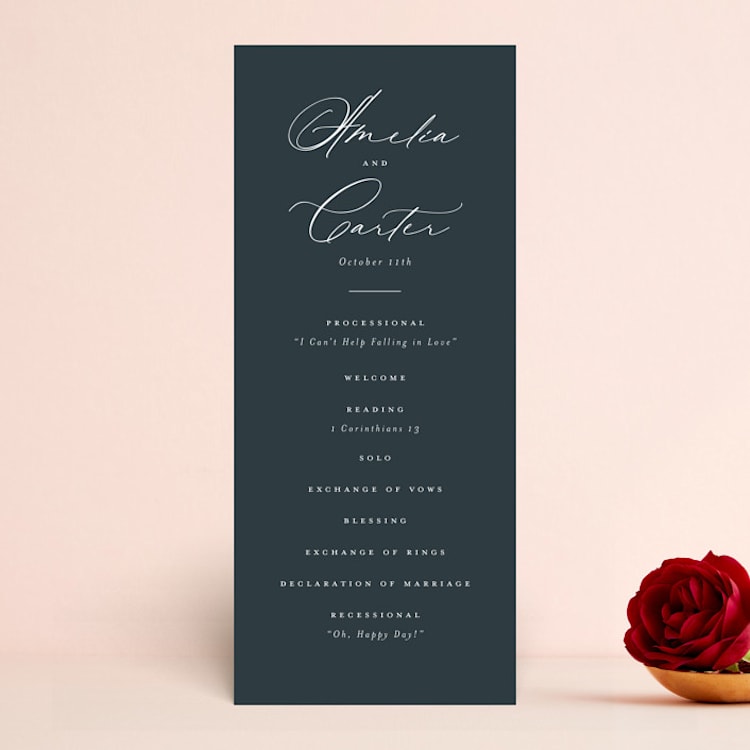 "Modern Vintage" - Wedding Programs in Jade by Emily Betts - Front