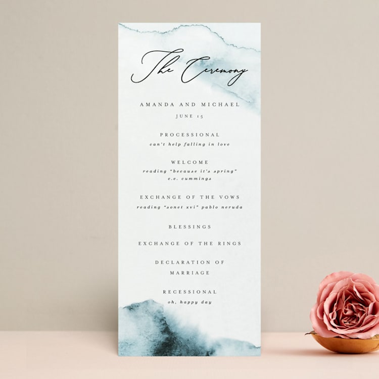 "Ocean Vibes" - Wedding Programs in Sky by Marina Onoprienko - Front