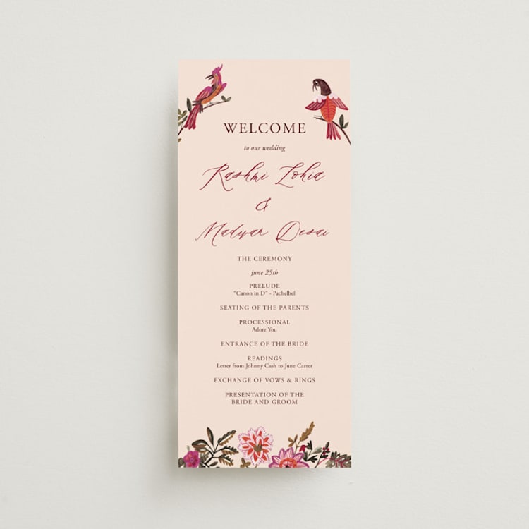 "Indian floral chintz lush" - Wedding Programs in Ivory by Caroline Bonne Muller - Front