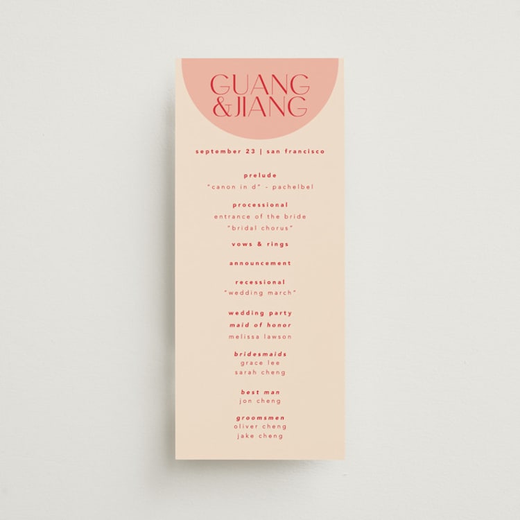 "Unity" - Wedding Programs in Blossom by Hudson meet Rose - Front