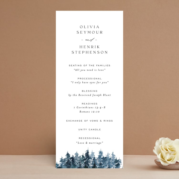 "Airy Mountain" - Wedding Programs in Air by Janean Hinger - Front