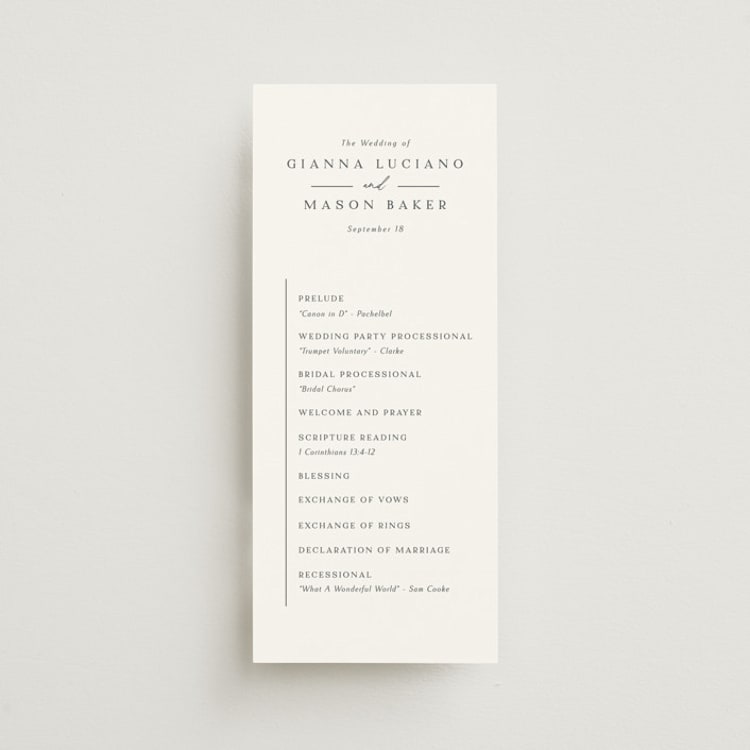 "Sector" - Wedding Programs in Snow by Kaydi Bishop - Front
