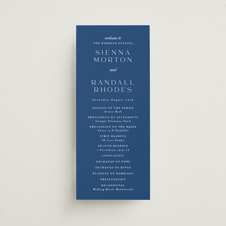 "Meander" - Wedding Programs in Deep Sea by Angela Marzuki - Front