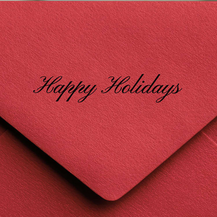 "Happy Holidays Stamp | Self-Inking Stamp" - Rubber Stamps in black by Samantha Malvey