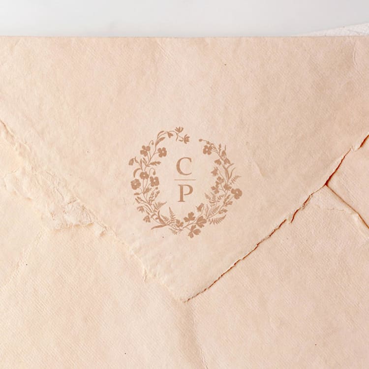 "'Alpine Meadow' Custom Monogram Stamp | 2 Letters" - Rubber Stamps in multicolorassorted-colors by Tara Grangroth