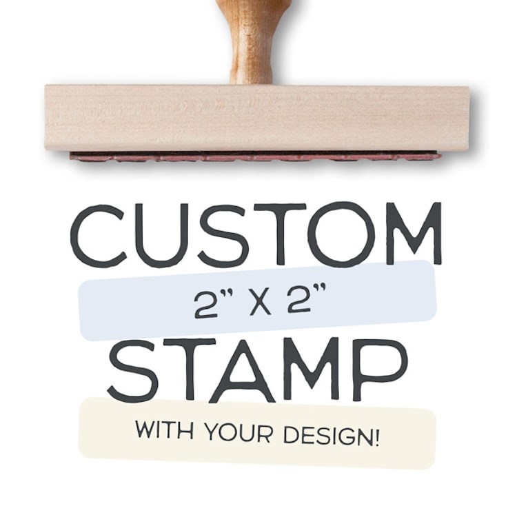 "Custom Rubber Stamp | 2x2 Wedding Logo Stamp | Send Your Design" - Rubber Stamps in multicolorassorted-colors by Alyssa Cook