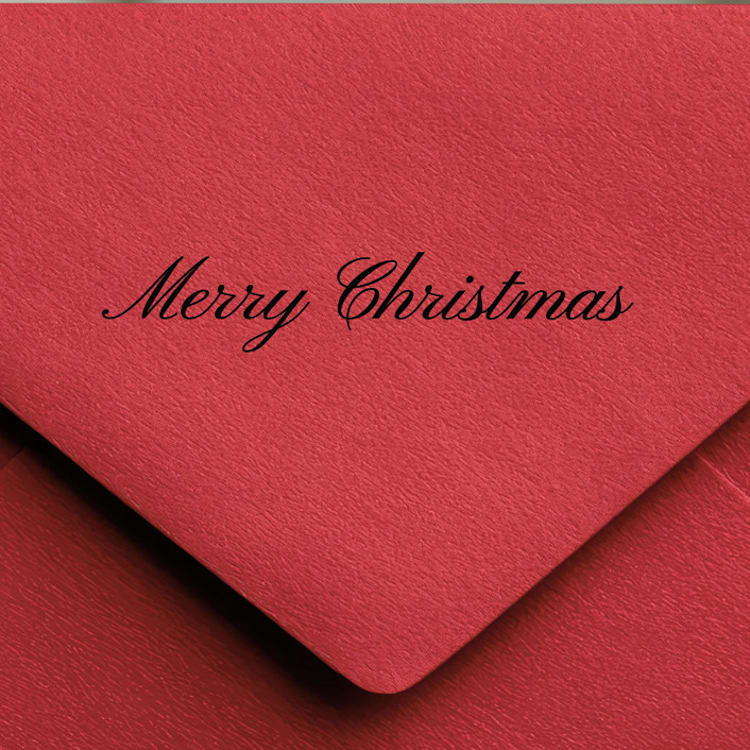 "Merry Christmas Stamp | Self-Inking Stamp" - Rubber Stamps in black by Samantha Malvey