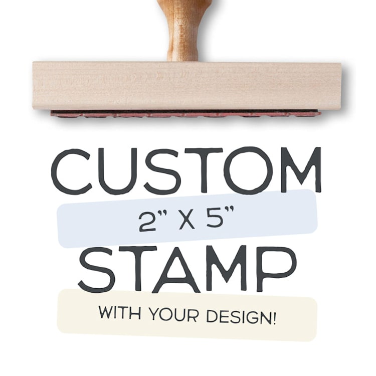 "Wedding Logo Stamp | 2x5 Custom Rubber Stamp | Send Your Design" - Rubber Stamps in multicolorassorted-colors by Alyssa Cook